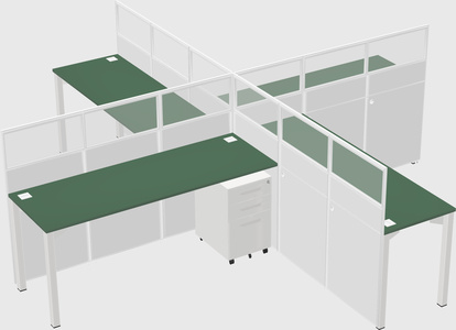 Quad office cubicles