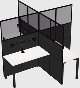 Bureaux à quatre cabines
