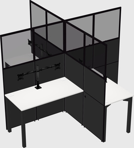 Bureaux à quatre cabines