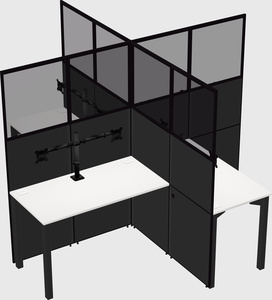 Bureaux à quatre cabines