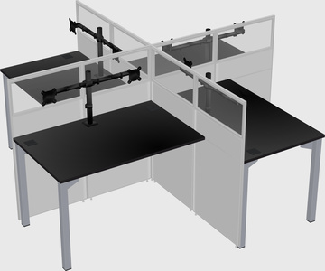 Quad office cubicles