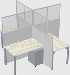 Quad office cubicles