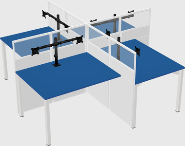 Quad office cubicles