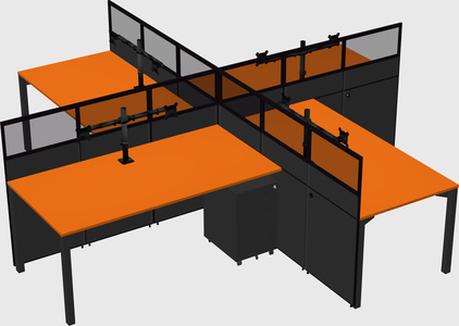 Quad office cubicles
