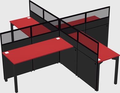 Quad office cubicles