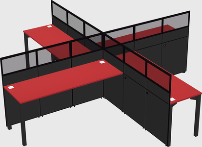 Quad office cubicles