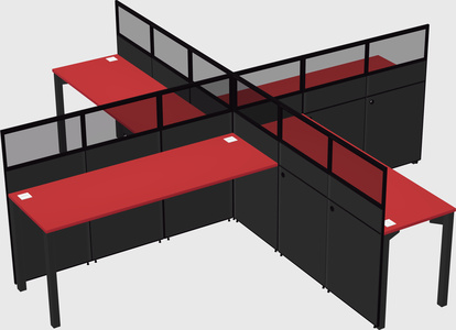 Quad office cubicles