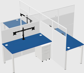 Quad office cubicles