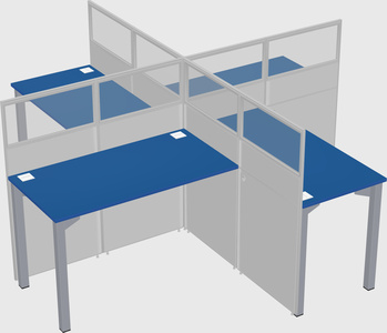 Quad office cubicles