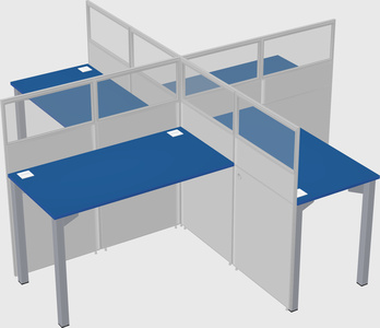 Quad office cubicles
