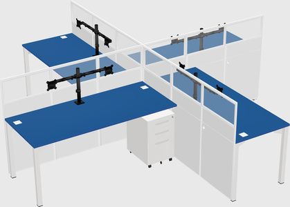 Quad office cubicles
