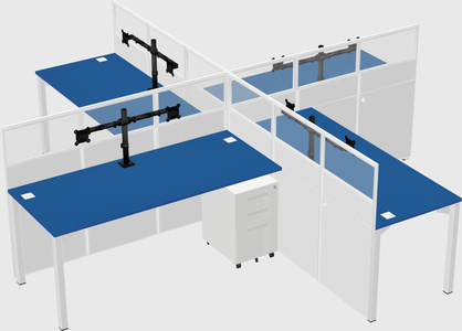 Quad office cubicles