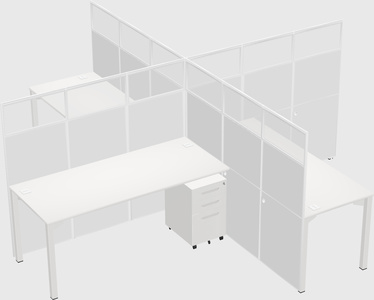 Quad office cubicles