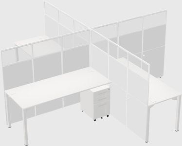 Quad office cubicles