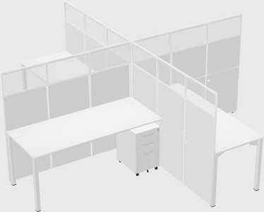 Quad office cubicles