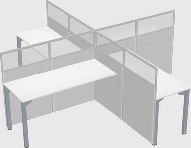 Quad office cubicles