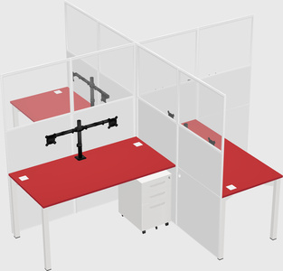 Quad office cubicles