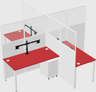 Quad office cubicles