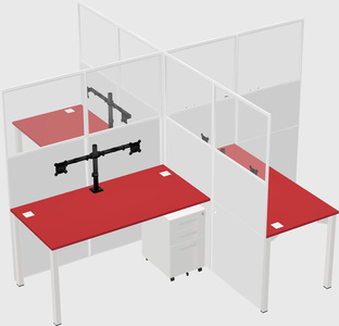 Quad office cubicles