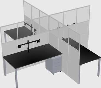 Quad office cubicles