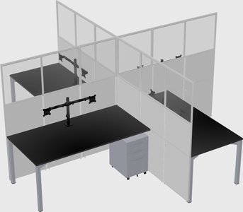 Quad office cubicles