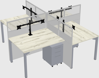 Quad office cubicles