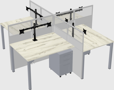 Quad office cubicles