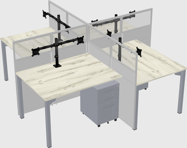 Quad office cubicles