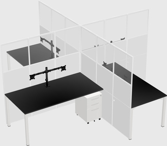 Quad office cubicles