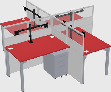 Quad office cubicles