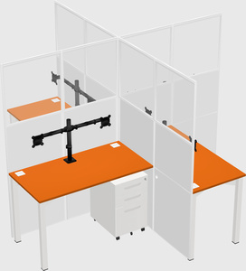 Quad office cubicles