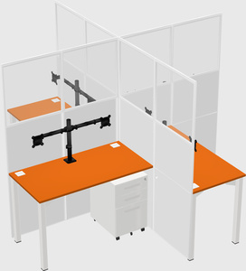 Quad office cubicles
