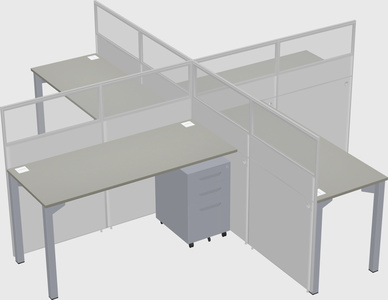 Quad office cubicles