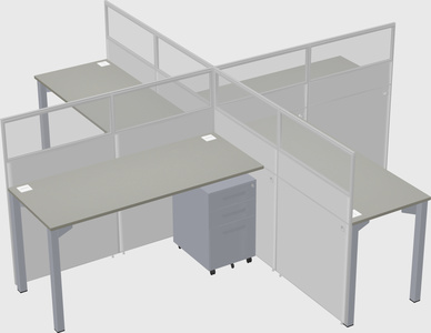 Quad office cubicles