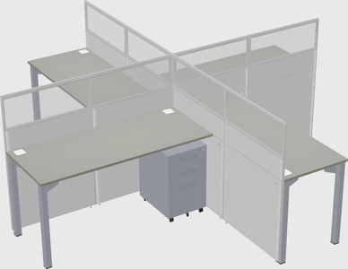 Quad office cubicles