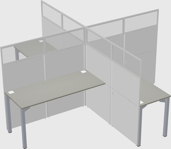 Bureaux à quatre cabines