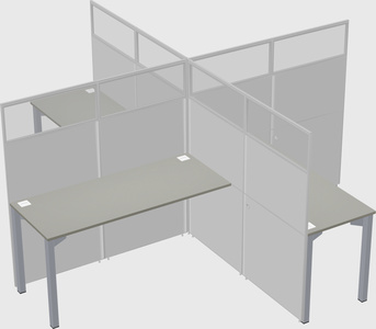 Bureaux à quatre cabines