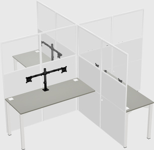 Quad office cubicles