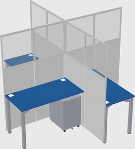 Quad office cubicles