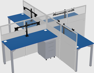 Quad office cubicles