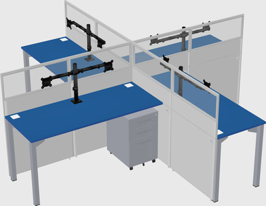 Quad office cubicles