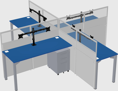 Quad office cubicles