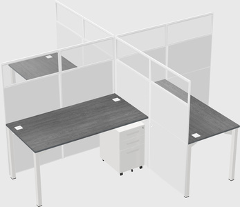 Quad office cubicles