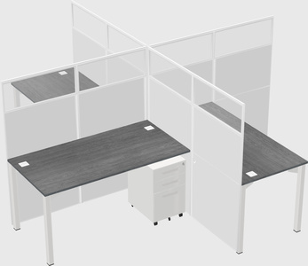 Quad office cubicles