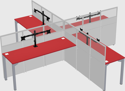 Quad office cubicles