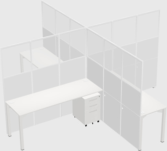 Quad office cubicles