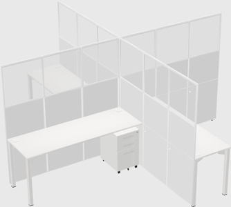 Quad office cubicles