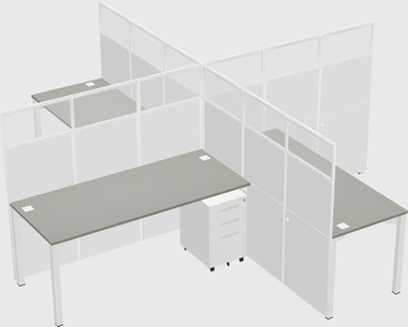 Quad office cubicles