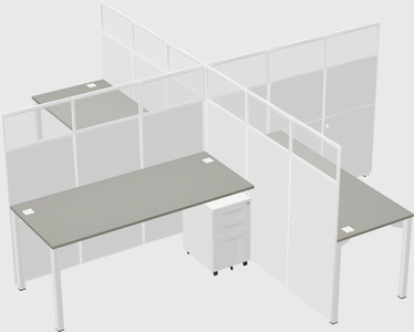 Quad office cubicles