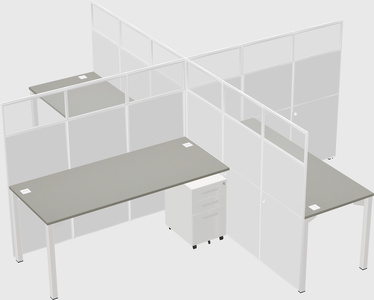 Quad office cubicles